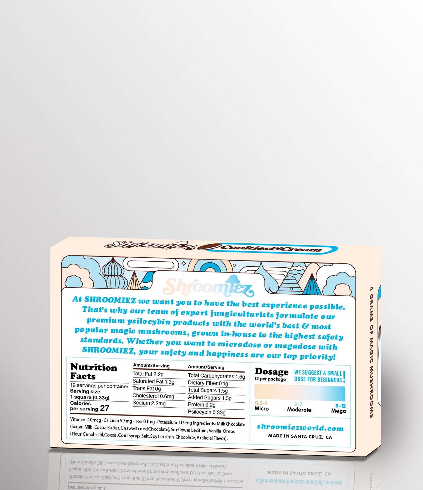 Shroomiez Cookies & Cream Milk Chocolate Bar - Image 2